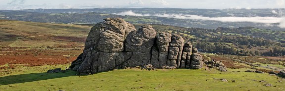 Haytor with the South Devon coast in the background