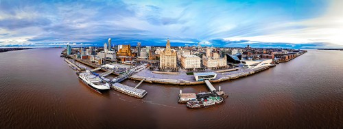 River Mersey surrounding the city of Liverpool