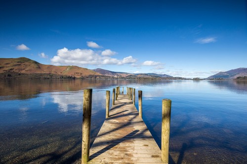 Wooden jetty in the Lake District