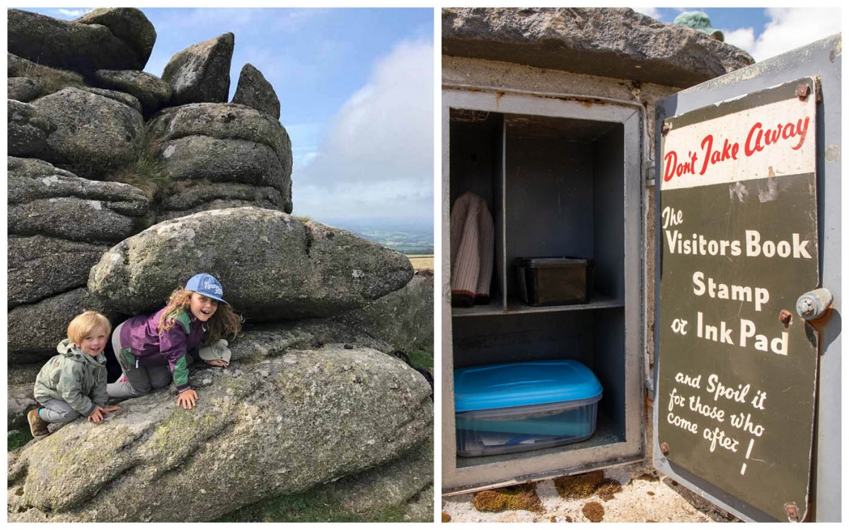 Hunting for letterboxes at Belstone Tor, and the original letterbox at Cranmere Pool