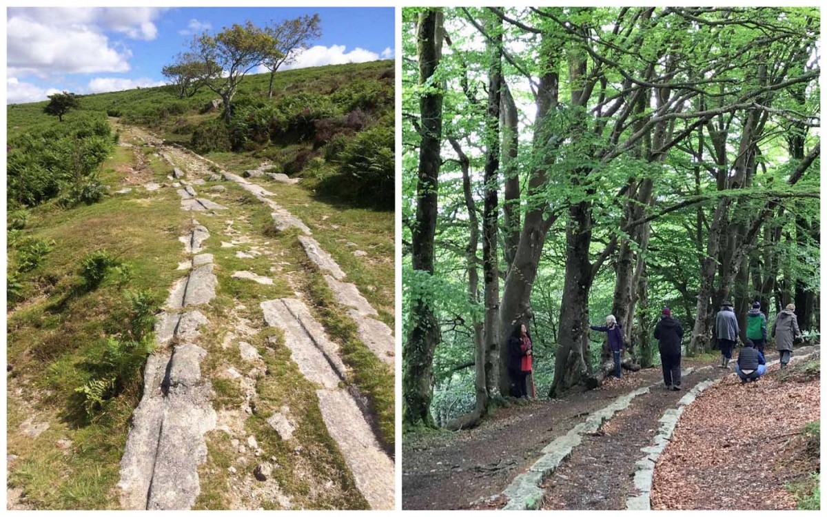 The Granite Tramway at different stages on Dartmoor