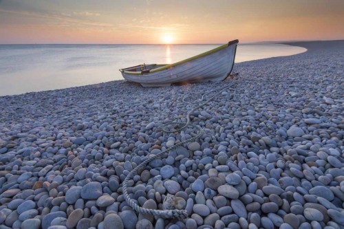 Sunset at Chesil Beach in Dorset
