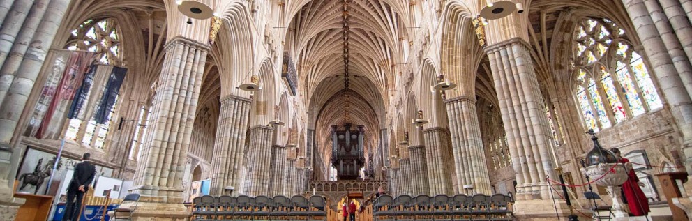 The interior of Exeter Cathedral