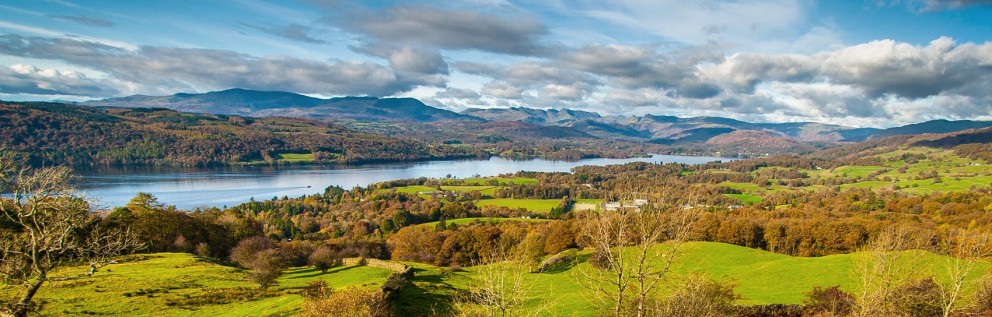 The view from Orrest Head of Lake Windermere and the Central Fells beyond