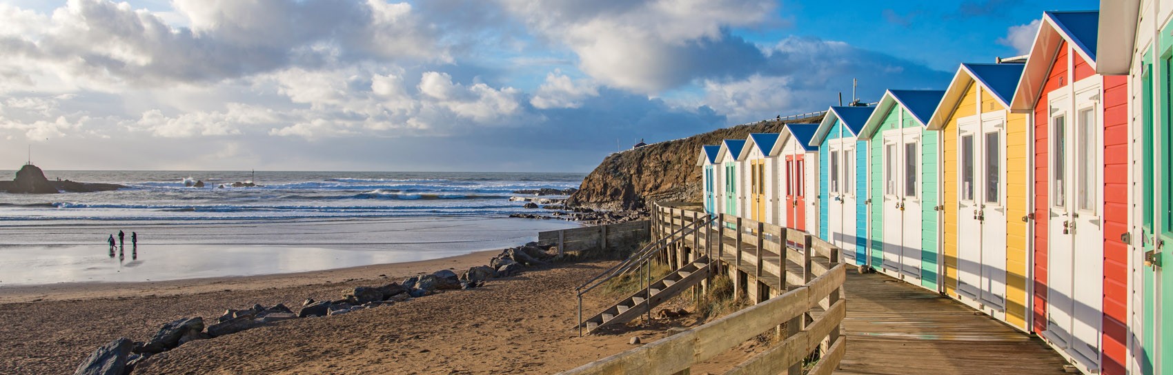 Beach huts at Bude in Cornwall. Photograph by RICHARDST