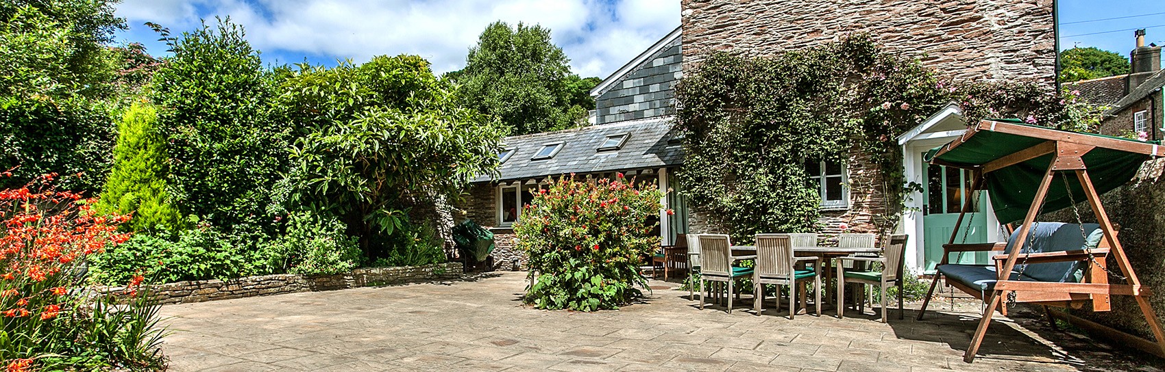 Courtyard at Rill House holiday accommodation. Photograph by RILL HOUSE