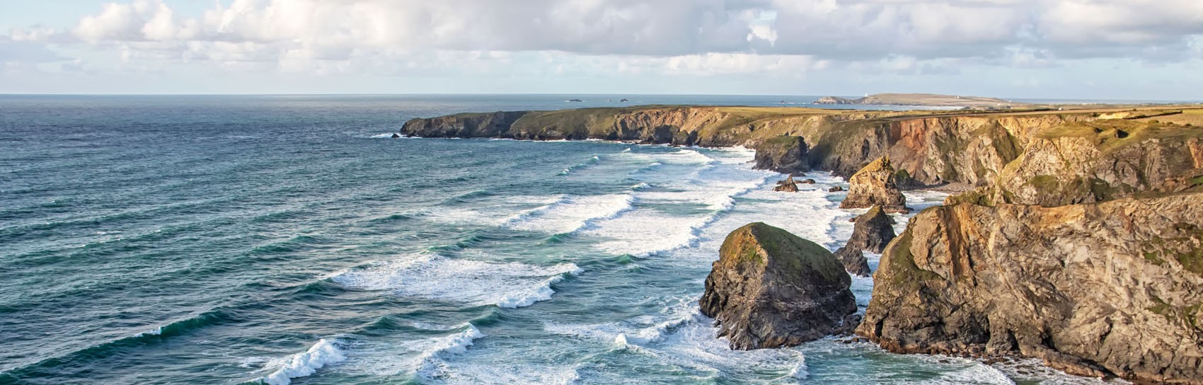 The view over Bedruthan Steps in North Cornwall. Photograph by ALEX GRAEME